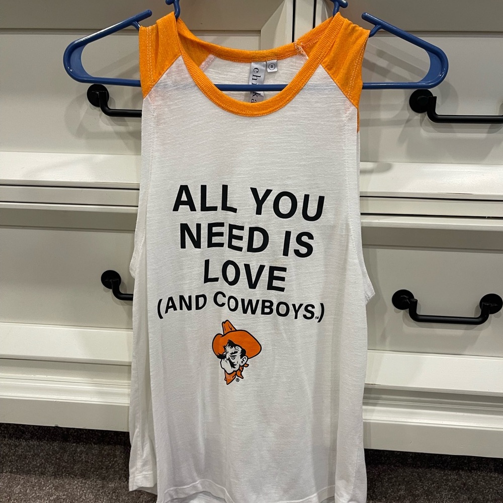 Orange and White Womens Tank Top OSU - S